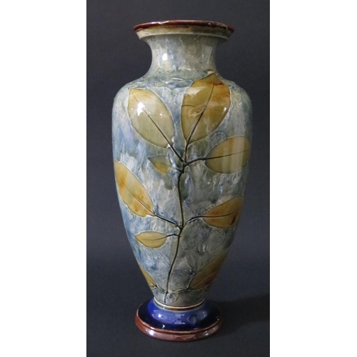 361 - A Royal Doulton Stoneware Leaf Pattern Vase, model 6768, 31.5cm