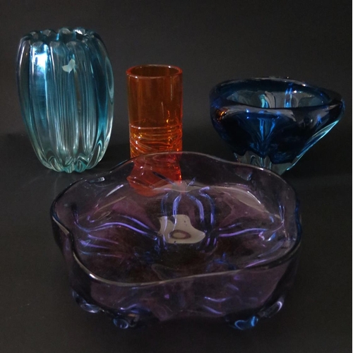 362 - A Collection of Studio Glass, largest vase 22cm