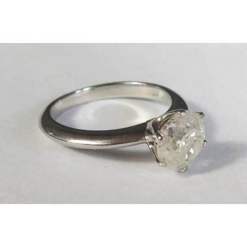 69 - A .950 Platinum and Diamond Solitaire Ring (2.63ct), size N.5, 6.5g