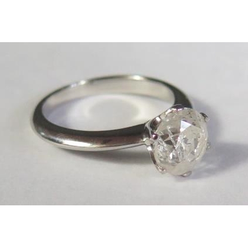 69 - A .950 Platinum and Diamond Solitaire Ring (2.63ct), size N.5, 6.5g