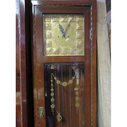 418 - A Viennese Secessionist Rosewood and Inlaid Longcase Clock attributed to Koloman Moser, 197cm.