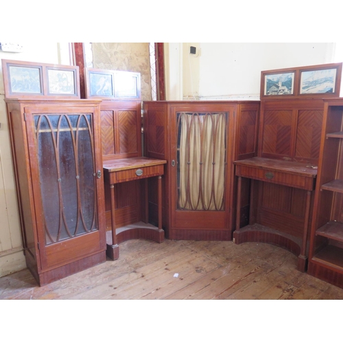 610 - An Austro Hungarian Mahogany Suite of Furniture with two bookcases, pair of pier tables, glazed mirr... 