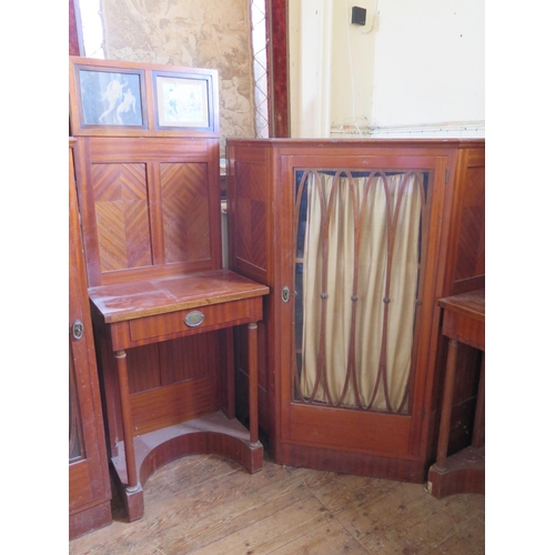 610 - An Austro Hungarian Mahogany Suite of Furniture with two bookcases, pair of pier tables, glazed mirr... 