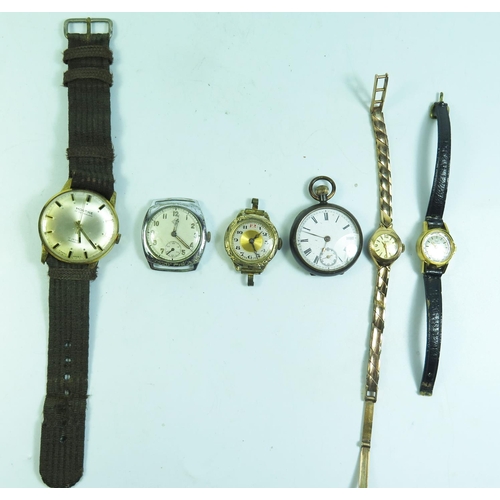 120 - A Montine Gent's Wristwatch and GMT, three ladies watches and bob watch A/F