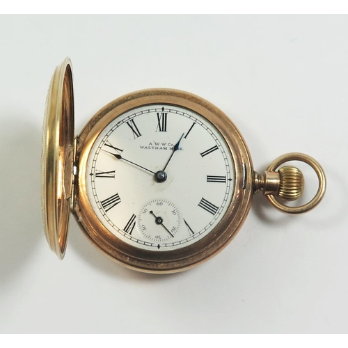 125 - A Waltham Gold Plated Ladies Fob Watch, running and one other