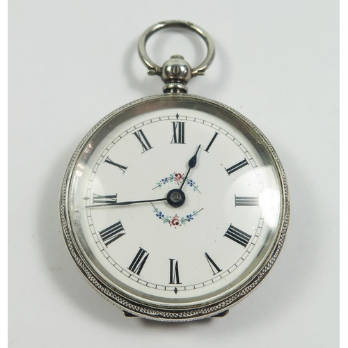 126 - A Ladies Silver Cased Pocket watch, running