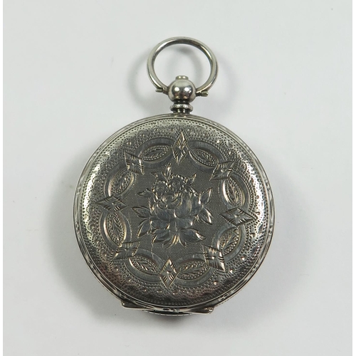 126 - A Ladies Silver Cased Pocket watch, running