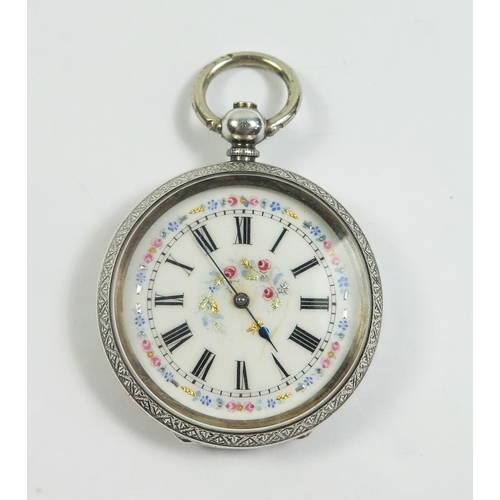 127 - A Ladies Silver Cased Pocket watch, running