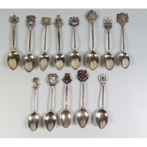 143 - A Collection of Silver and Enamel Collectors Spoons, 167g