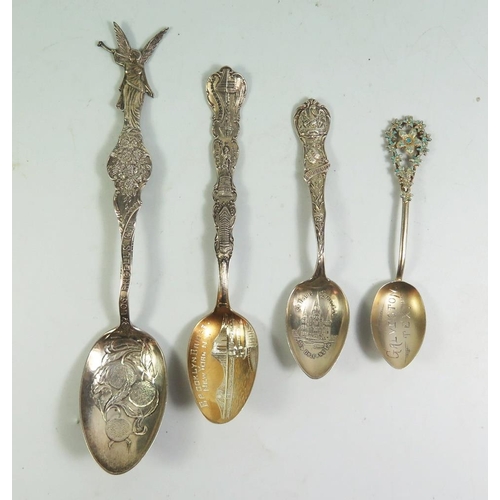 144 - Four American Silver Collectors Spoons, 47g