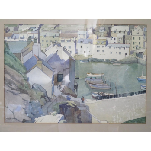 168 - Veronica Burleigh (1909-1998), Cornish? harbour scene, watercolour, 51 x 35cm