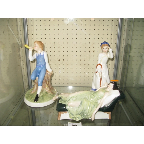 209 - Three Modern Royal Doulton Figurines: HN3035, HN3030 and HN3079