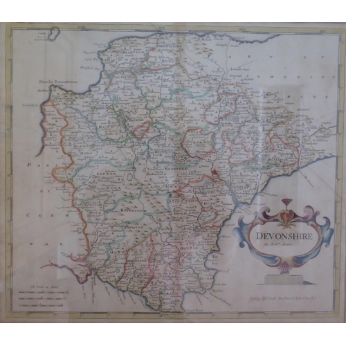 411 - An Early Robert Morden Map of Devonshire