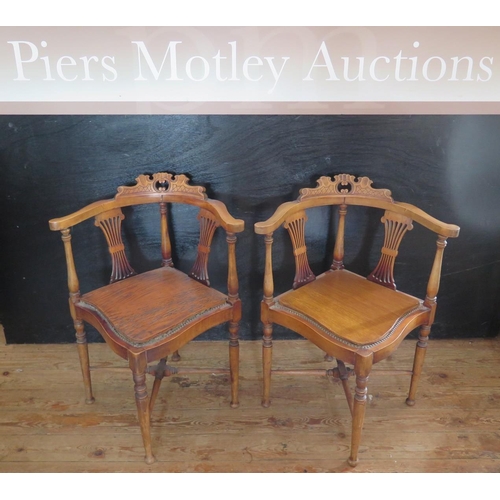 420 - A Pair of Mahogany Corner Chairs and one other