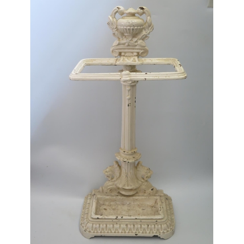 439a - Victorian Cast Iron Painted Stick Stand