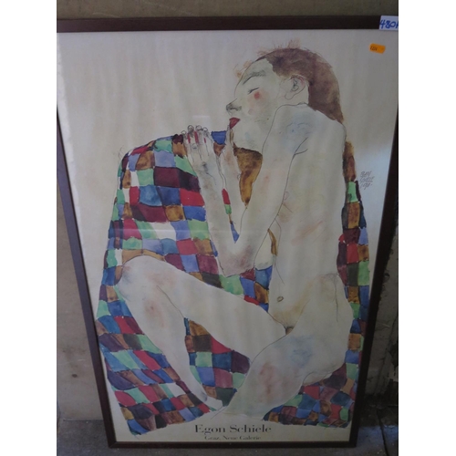 480a - Egon Schiele - Graz Neue Galerie, Framed Print 100 x 59 cm