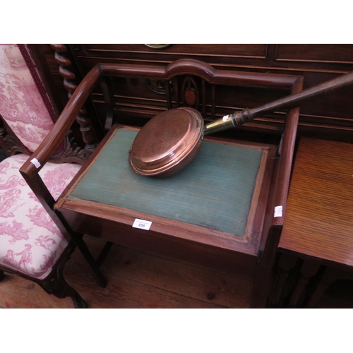 556 - An Edwardian Mahogany and Strung Piano Stool with low back and lift up seat