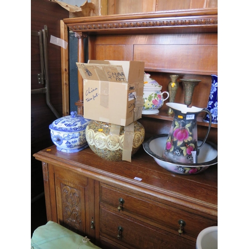 564 - A Carved Oak Sideboard