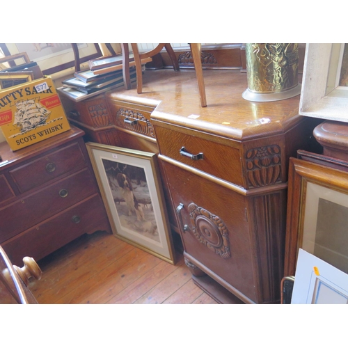 583 - A Heavy Oak Sideboard