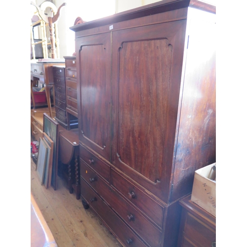 588 - An Early 19th Century Mahogany Linen Press