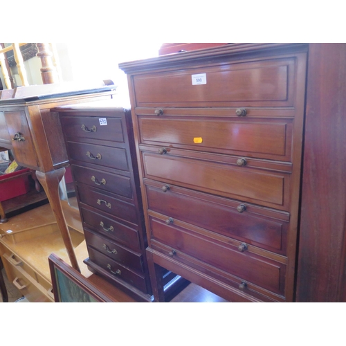 590 - A Mahogany Music Cabinet and nest of drawers