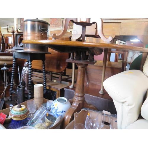 625a - Small Tilt Top Occasional Table And A Edwardian Carver Chair  AF