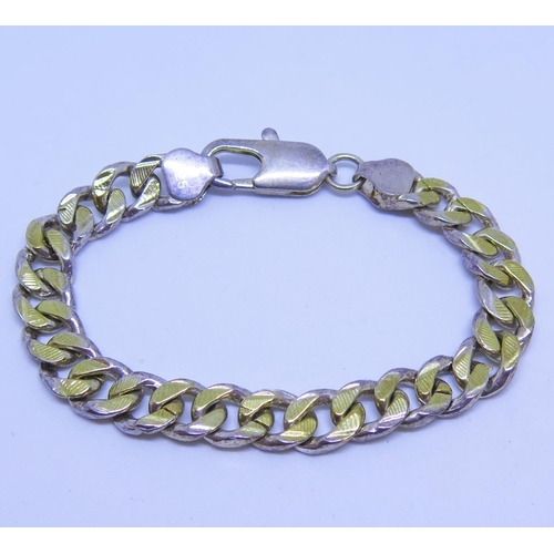 64 - A Silver Gilt Curb Link Bracelet