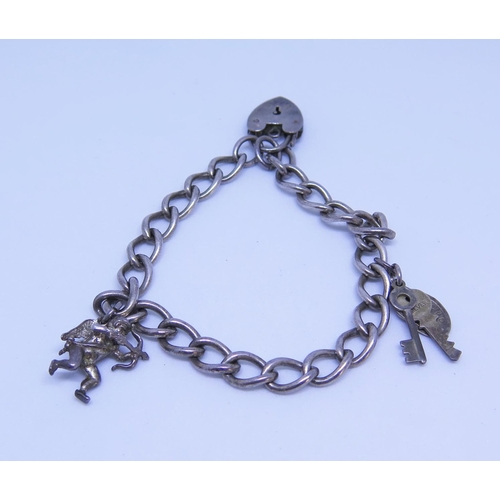 78 - A Silver Charm Bracelet, 18g