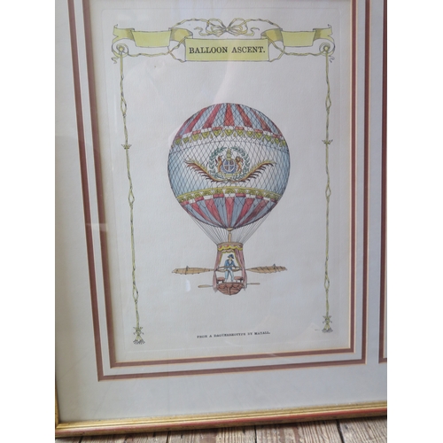 428a - Two Twin Framed BALLOON ASCENT DAGUERREOTYPE  BY JOHN MAYALL And Two Others Prints