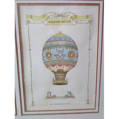 428a - Two Twin Framed BALLOON ASCENT DAGUERREOTYPE  BY JOHN MAYALL And Two Others Prints