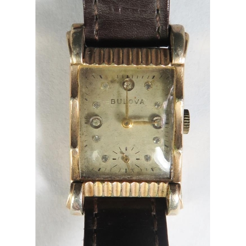 1009 - A Bulova Gent's Gold Plated Wristwatch, 7AH 17 jewel movement, running A/F **WITHDRAWN**