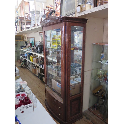 401 - A Modern Wood Effect Glazed Display Cabinet