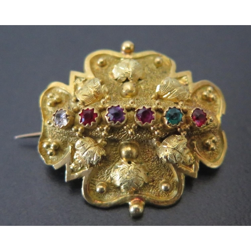 672 - A Georgian Regard Brooch in a high carat gold setting and with hair memorial verso, 25x25mm, 3.8g (P... 