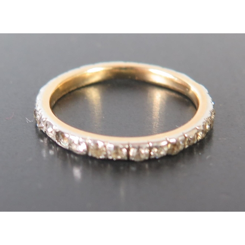 681 - A Georgian Diamond Eternity Ring, size L.5, 2.2g, one stone missing, in hinged leather case (PHONEBI... 