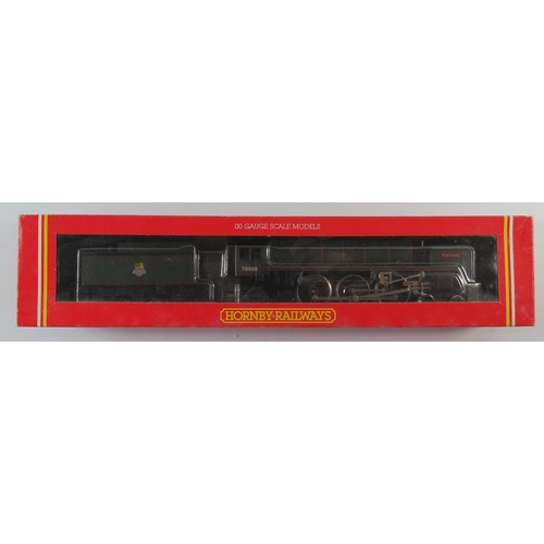 77 - A OO-Gauge Hornby R190 B.R. 4-6-2 Loco Class 7MT 'Britannia, boxed appears unused