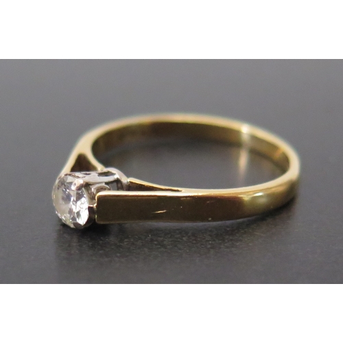 691 - An 18ct Yellow Gold .25ct Diamond Solitaire Ring, size N.5, 2.8g