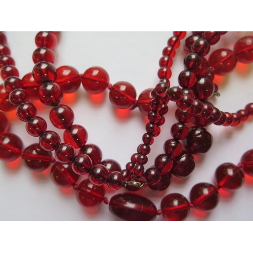 42C - Faux 'Amber' Faceted Bead Necklace 61.9g and glass bead necklace

***PHONE BID***