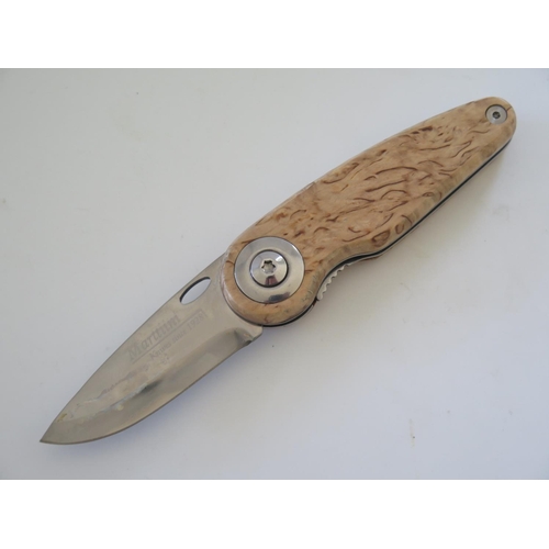 177 - A Marttiini Pelican Curly Birch 925150 Folding Knife