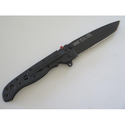 183 - A Columbia River M16® - 10KZ TANTO BLACK WITH TRIPLE POINT™ SERRATIONS