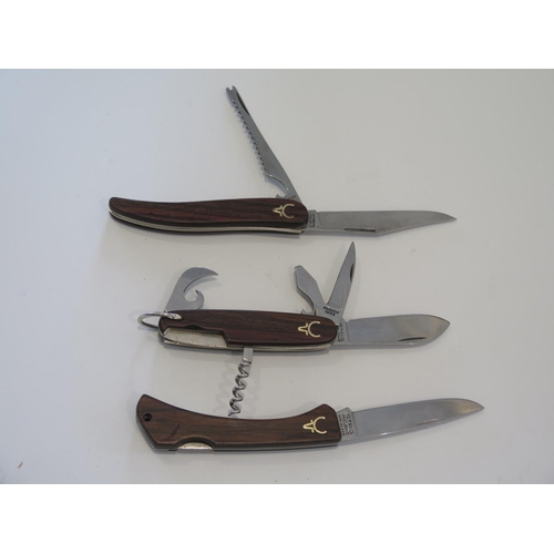 215 - Three Stag Taschenmesser Folding Pocket Knives: WM-3, WM-7 and WM-11