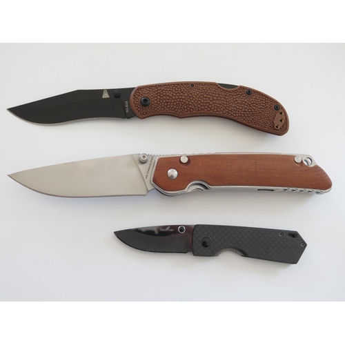 276 - A Selection of Knives including Feather Carbon Fibre Combo LUK-6301TCF, KA-BAR Baconmaker Folder 02-... 