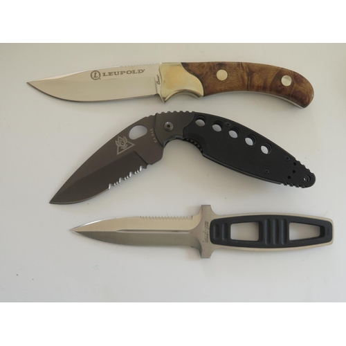 277 - A Selection of Knives including Kershaw 1006K Amphibian, Leupold Big Rock Fixed Blade Promotional Kn... 