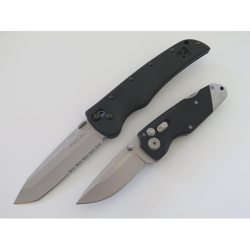 280 - A Selection of Knives including Gerber Obsidian G1021, Cold Steel Recon 1 semi serrated tanto folder... 