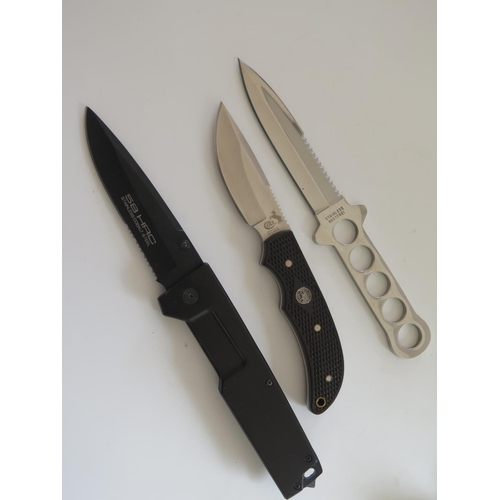 282 - A Colt CT232 Fixed Blade Knife, Extreme ration liner lock folder and one other