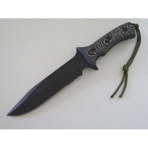 323 - Harsey Fixed Blade Tactical Knife, 12.25