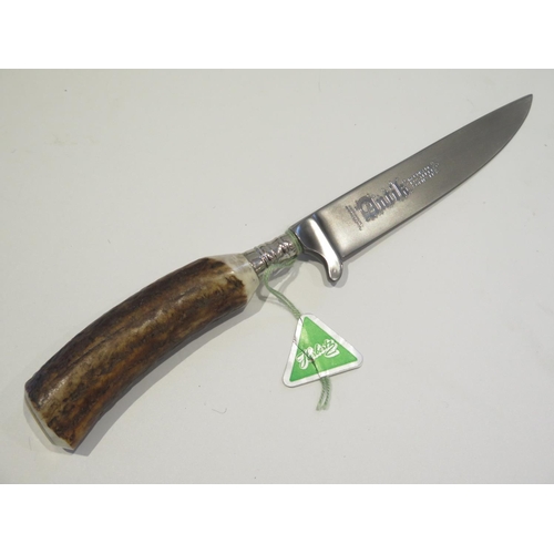 59 - A Herbertz Antik Anter Handled Knife with decorative 11cm blade