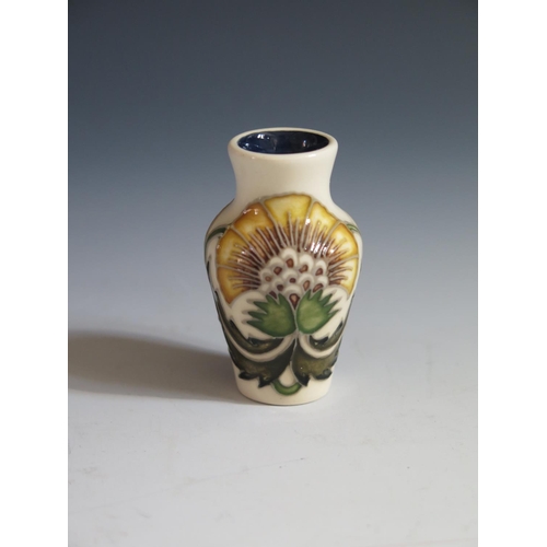 102 - A Modern Moorcroft Daisy's Colourpot Pattern Miniature Vase, dated 2013, 5.5cm, boxed