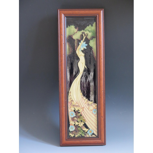 106 - A Modern Moorcroft Wood Nymph Pattern Ltd. Ed. Plaque, dated 2008 94/150 and framed by The Art Studi... 