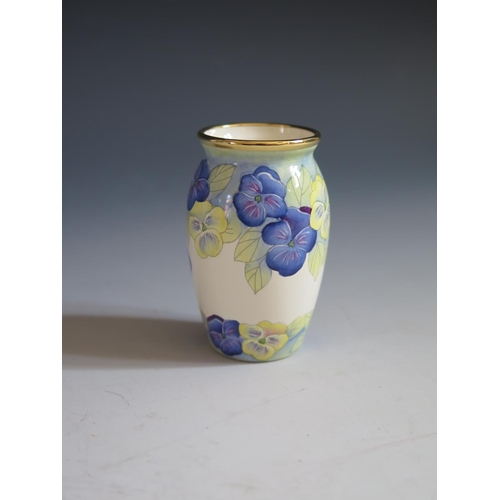 109 - A Modern Moorcroft Enamel Hepatica Vase, 6.5cm, dated 98 and initialled FW, boxed