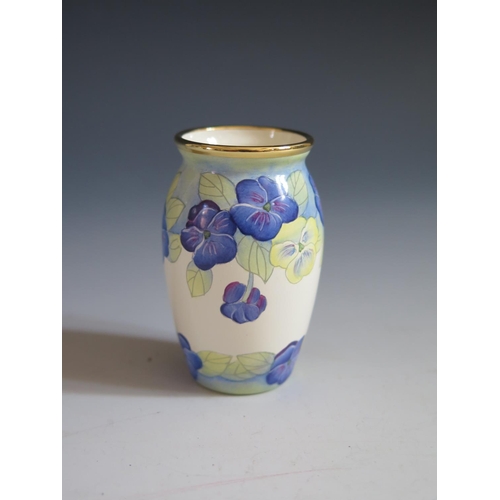 109 - A Modern Moorcroft Enamel Hepatica Vase, 6.5cm, dated 98 and initialled FW, boxed